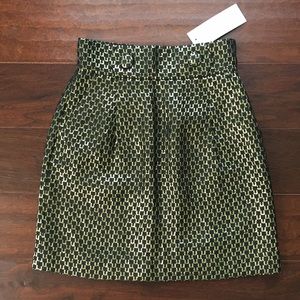French Connection black/gold skirt